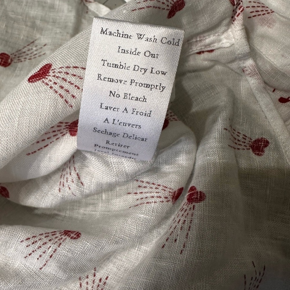 Frank & Eileen Size Small Finibar White & Red Shooting Hearts linen buttondown - Picture 13 of 16